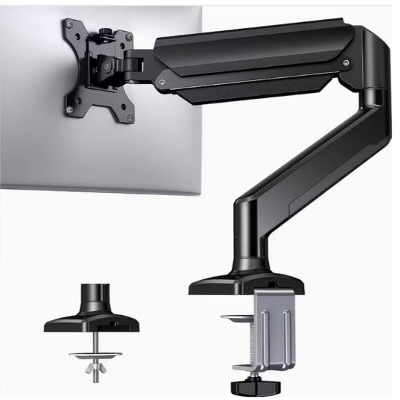 13-32" Adjustable Aluminum Monitor Stand with Mechanical Arm - VESA Compatible, - Picture 1 of 5